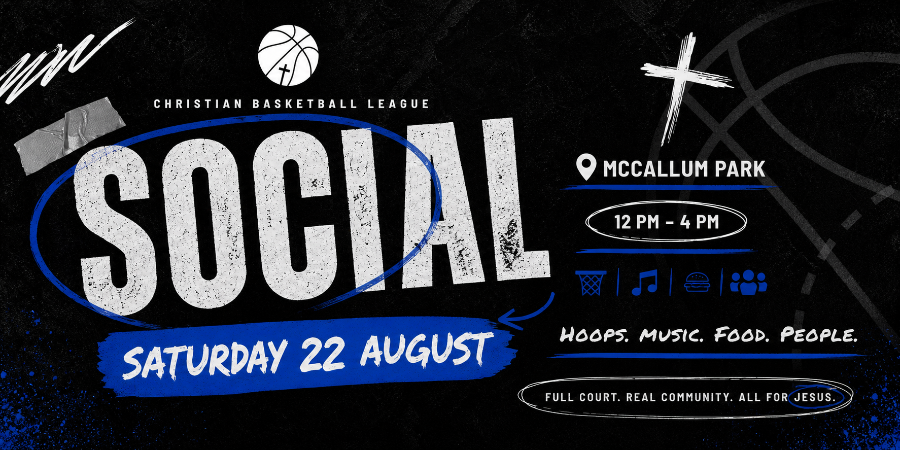 Christian Basketball League Social — Saturday 22 August at McCallum Park, 12 PM to 4 PM